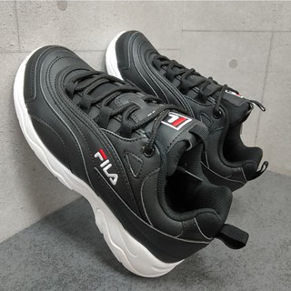 FILA FILARAY 女款復古增高黑白老爹鞋-NO.5C951T014