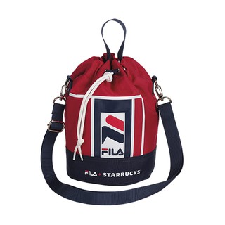星巴克 FILA筒型側背包 聯名 休閒 背包 fila