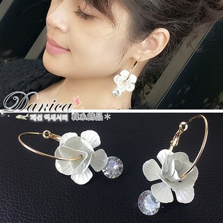 針式 現貨 韓國女神時尚氣質美女必備閃亮立體花朵鋯石耳環 K91749 批發價 Danica 韓系飾品 韓國連線