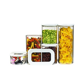 【荷蘭 Mepal】modula方形收納罐五件組-白《WUZ屋子-臺北》Mepal 收納罐 儲存罐 保鮮罐 收納盒 收納