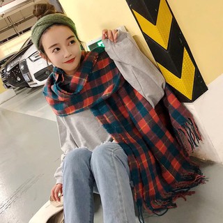 現貨-新款格子圍巾秋冬季韓版網紅款格紋保暖圍巾披肩兩用長