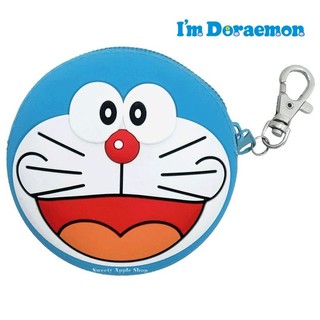 哆啦a夢【 TW SAS 日本限定 】DORAEMON 笑臉版 掛勾 矽膠 零錢包 / 收納包