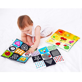彩色+黑白視覺認知遊戲布書響紙 撕不破 早教認知玩具 嬰兒報紙