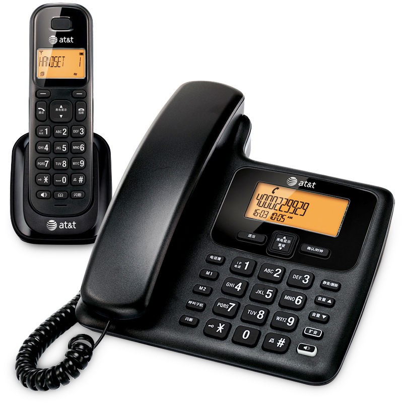 【熱賣新品】AT&amp;T34109無繩電話機固話家用子母機固定創意座機辦公無線老人機