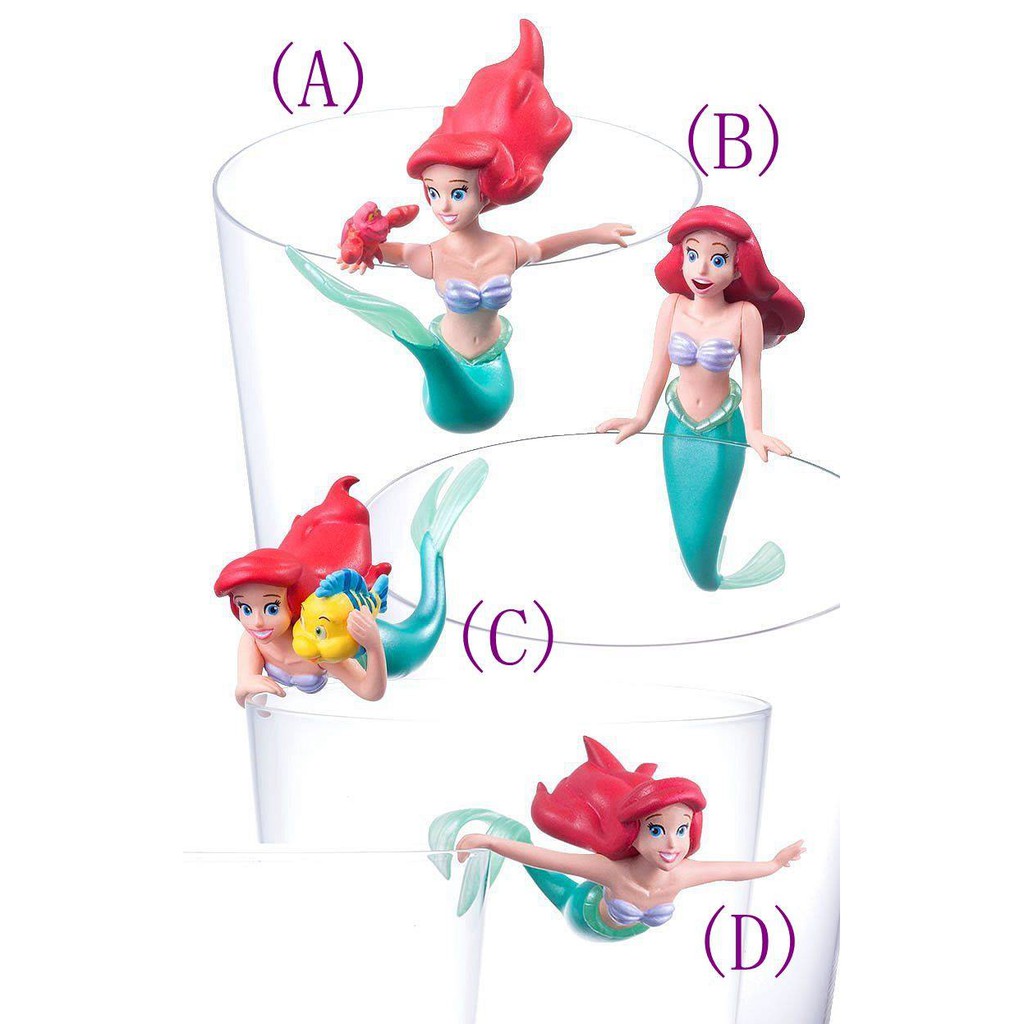 [大甩賣] 可挑款迪士尼 小美人魚 Ariel 人魚公主  杯緣子 共6款  現貨(外盒已拆)
