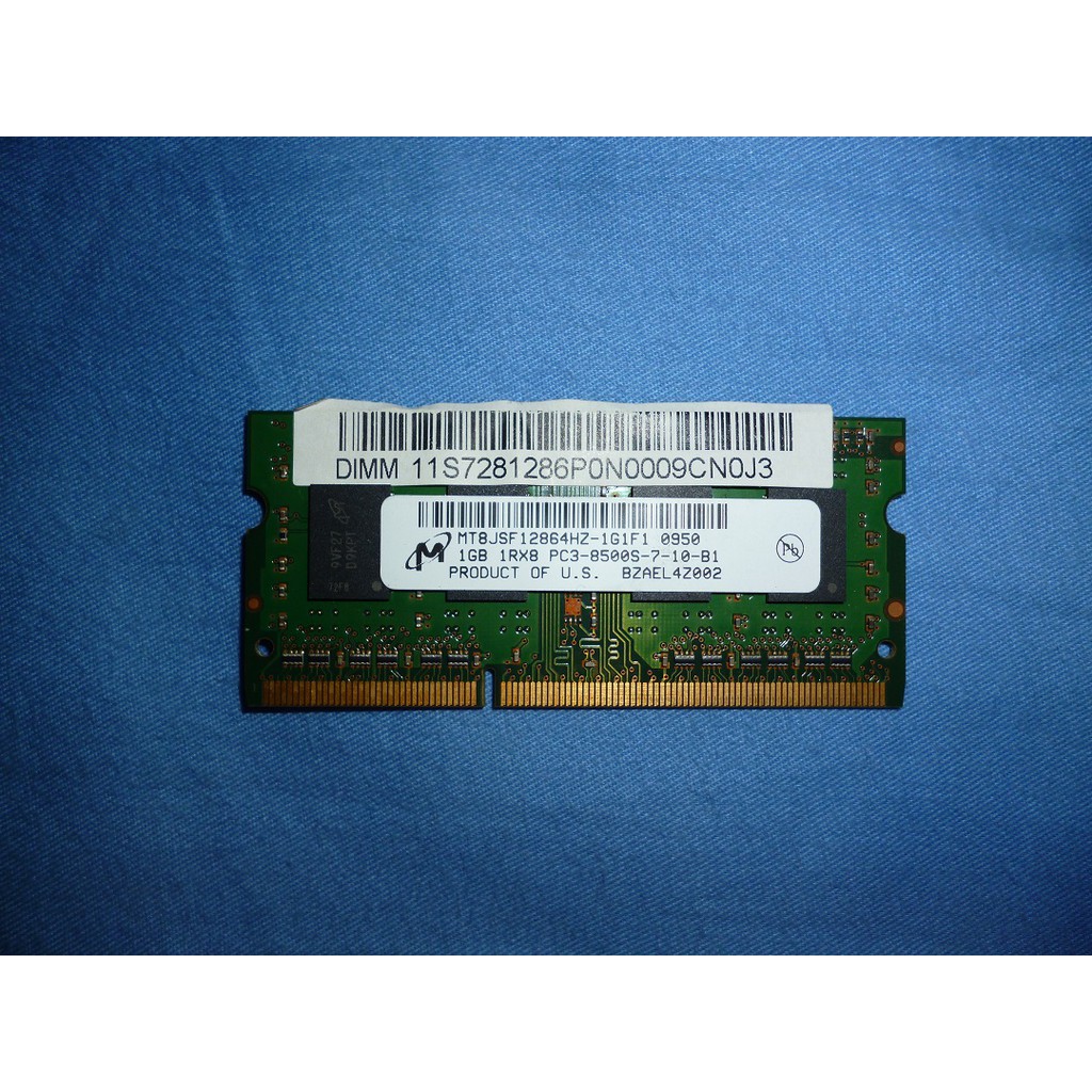美光 MICRON MT8JSF12864HZ-1G1F1 1GB DDR3 PC8500(1066)記憶體