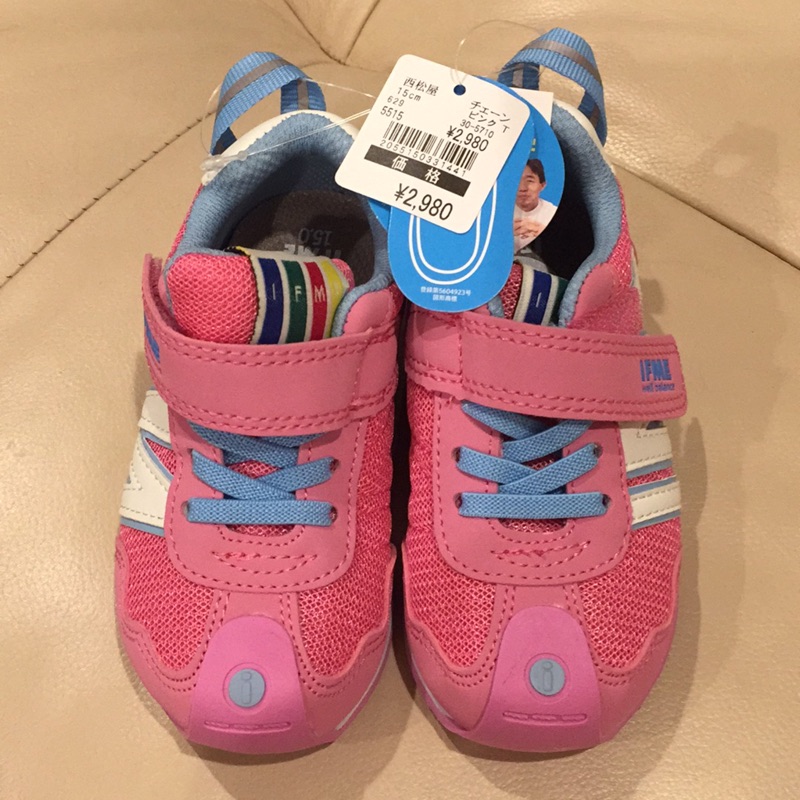 全新 日本熊本西松屋購入 IFME 15cm粉色機能童鞋