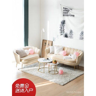 【❀高品質❀】~工廠直銷北歐輕奢絨布沙發小戶型客廳臥室雙人三人網紅沙發現代簡約服裝店