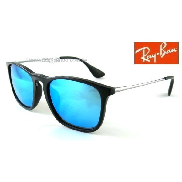 #嚴選眼鏡#= Ray.Ban = 雷朋 黑色太陽眼鏡膠框 藍水銀 4187 RB4187F 60155 公司貨 亞洲版