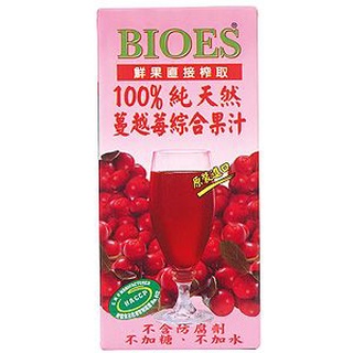 BIOES囍瑞 100%純天然蔓越莓綜合果汁[箱購] 1L x 12【家樂福】