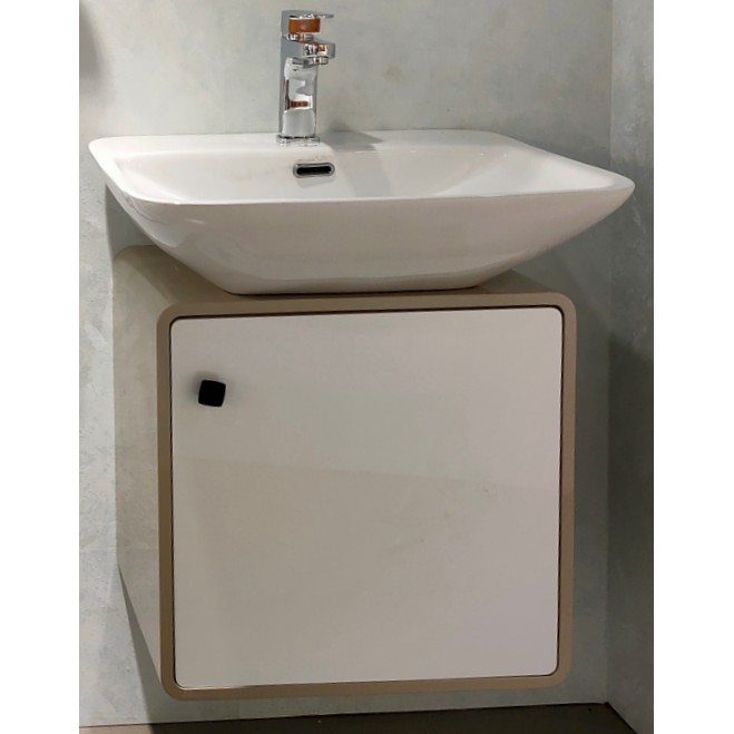 Cozy 可麗衛浴 寬55公分 奶茶色浴櫃 台上盆