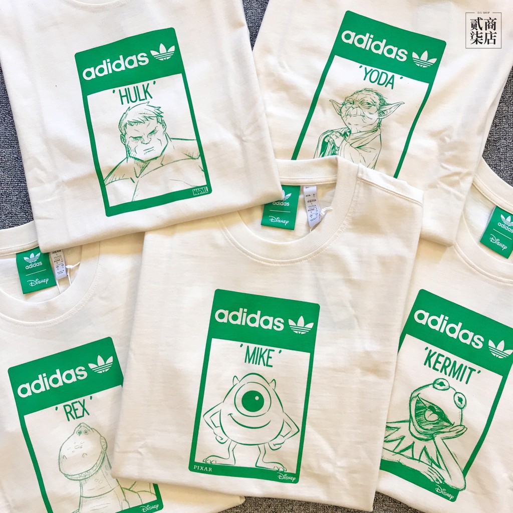 (貳柒商店) adidas 聯名 迪士尼 Marve 皮克斯 短袖 大眼仔 科米蛙 抱抱龍 綠巨人 浩克 星際大戰 尤達