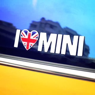 MINI COOPER車身貼紙I LOVE MINI 3D水晶貼紙改裝貼