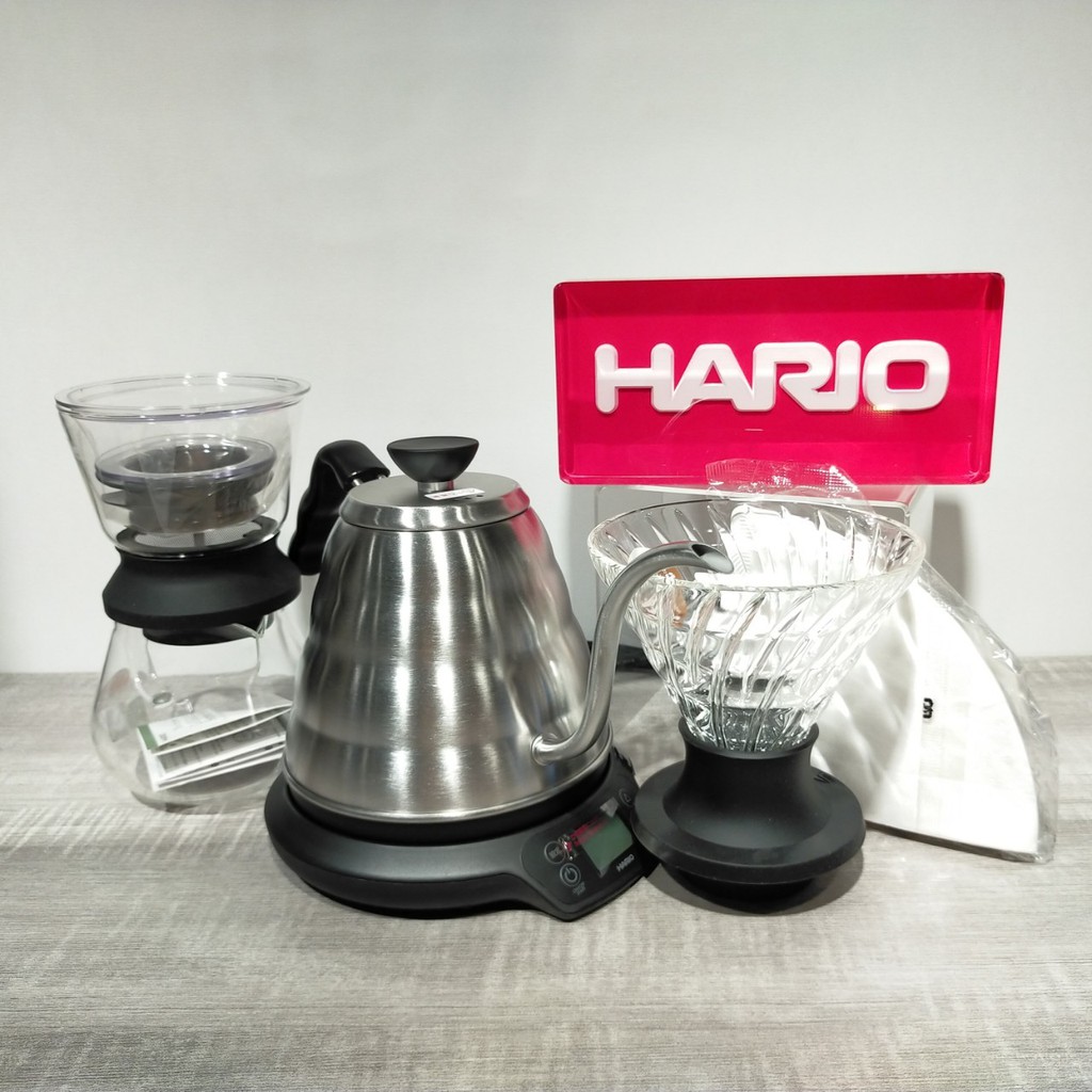 (現貨附發票) 瓦莎咖啡 咖啡壺組合買一送一 HARIO EVT-80-HSV 智能溫控手沖壺 800cc