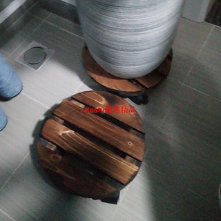 實木圍欄實木花架✙【萌妮】實木可移動託盤落地式花架室內盆景架帶萬向輪花盆底座11--Keshi優選精品