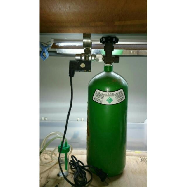 水族用品 -  3.5L CO2鋼瓶 +電磁閥（雙錶）