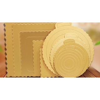 【台灣現貨】【5入】金色圓形 方形 蛋糕盒硬紙托