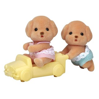 森林家族 玩具貴賓狗雙胞胎_EP14203(內含雙胞胎及小車)