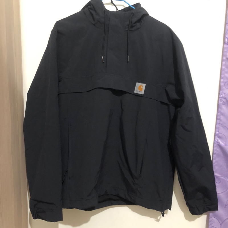 二手九成五新 僅穿一次 Carhartt WIP Nimbus Pullover 防風 衝鋒衣 黑色 L號