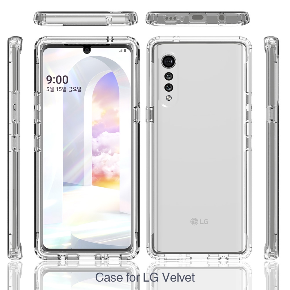 Lg Velvet 5G 360 全身保護殼柔軟透明雙面保護套