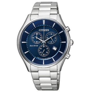 CITIZEN 星辰 AT2360-59L 時尚型男光動能計時腕錶 /藍面 40mm