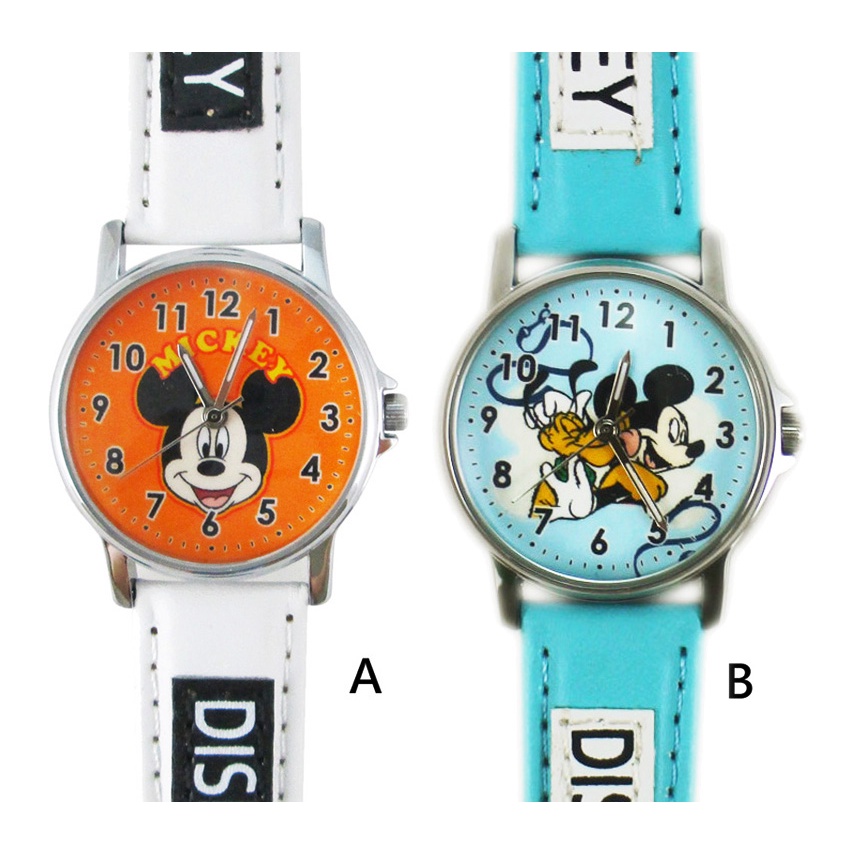 卡漫城 - 出清特價 米奇 皮革 手錶 2款選1 ㊣版 布魯托 Mickey 米老鼠 卡通錶 女錶 兒童錶 迪士尼