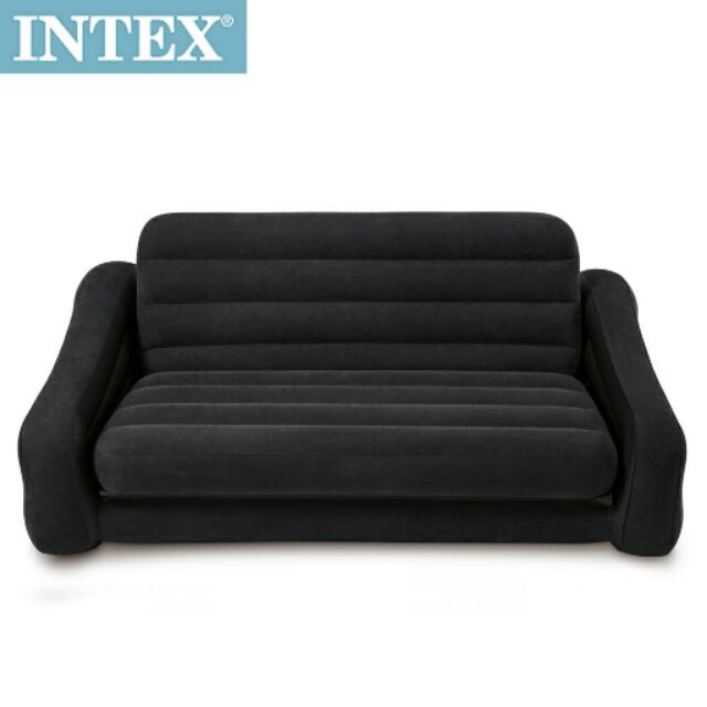【INTEX】二合一雙人超大充氣沙發床(黑色) 2016年新款 (68566)