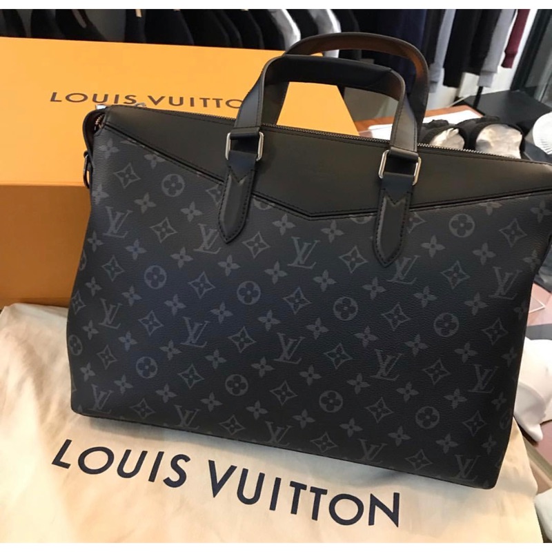 Limit精品 Louis Vuitton Lv路易威登經典老花黑色公事包手提包可側背 蝦皮購物