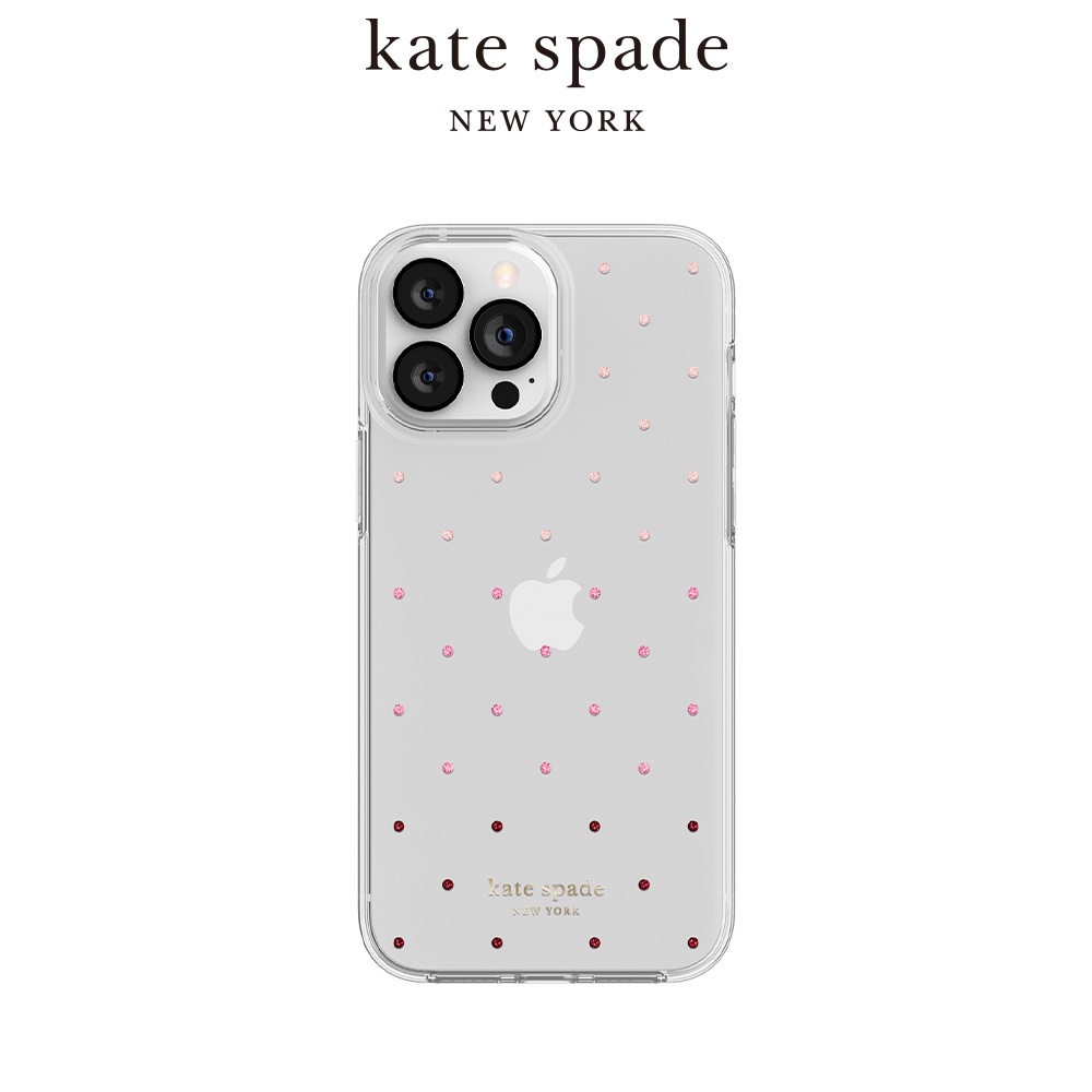 【kate spade】  iPhone 13 系列 時尚精品手機殼-粉鑽  軍規防摔 總代理正品