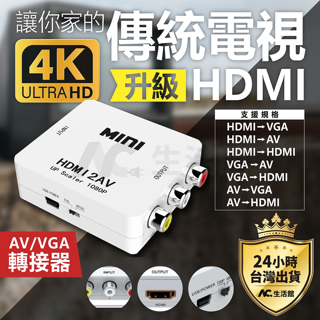 🇹🇼台灣公司岀貨🔥VGA 轉HDMI 視訊轉換盒 TVBOX 電腦轉電視 AV轉 HDMI