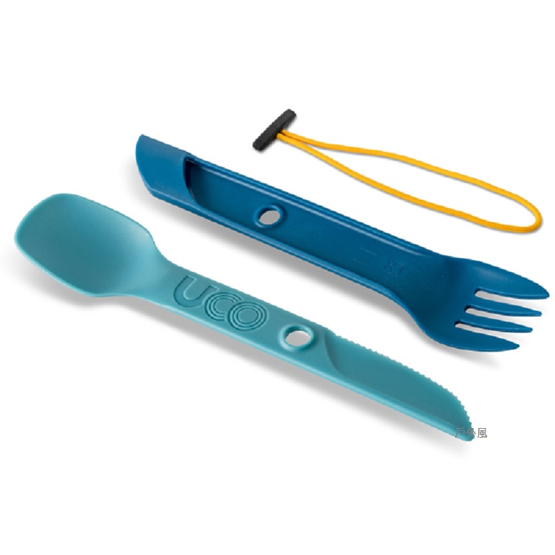 【戶外風】美國UCO SWITCH SPORK UTENSIL SET WITH TETHER多功能刀叉切換餐具組經典藍