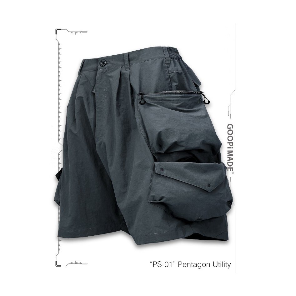 已售出PS-01” Pentagon Utility Shorts – Aqua Size 2