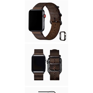 正版 SUNFWR 復古 皮革 錶帶Apple Watch 錶帶 38 公釐 40 公釐 （咖啡 與玫瑰金各有一隻）
