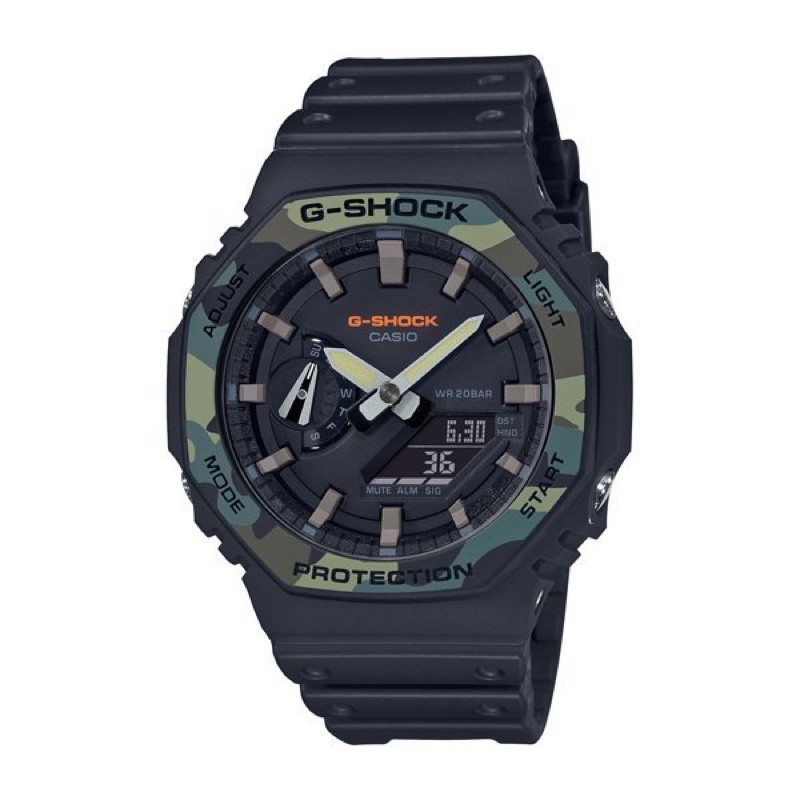 (實體店面）全新公司貨CASIO卡西歐 G-SHOCK儂家象樹 八角型錶殼 GA-2100SU-1A 迷彩   ㄧ年保固