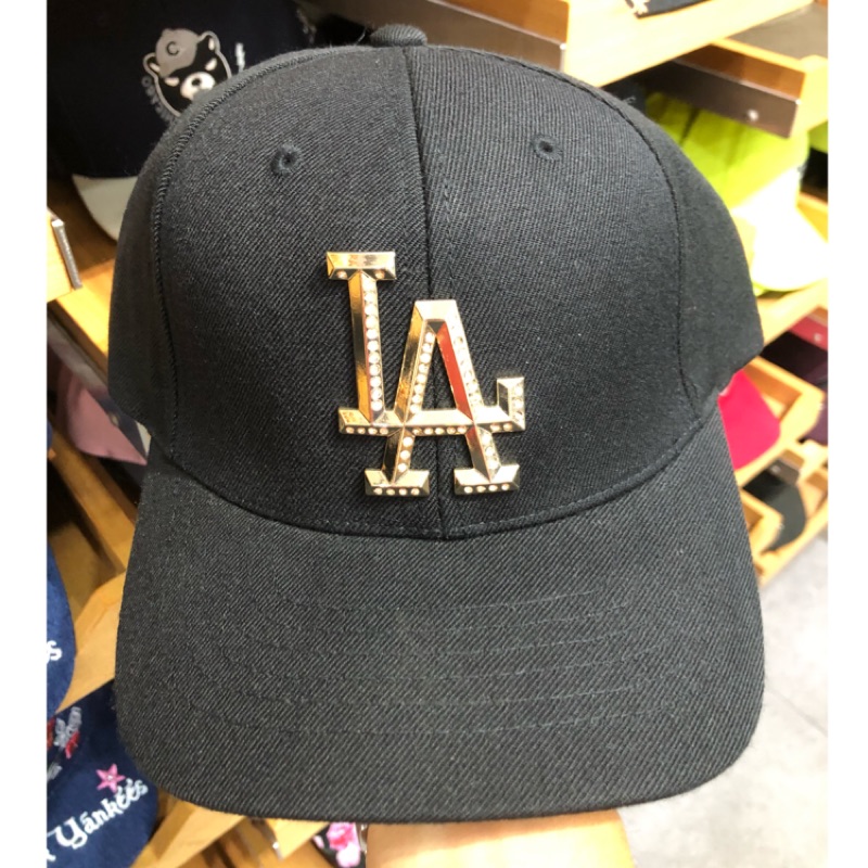 MLB 道奇大聯盟正韓 棒球帽 老帽 LA金屬鑲鑽款男/女 💫JV韓國小物💫「現貨出清」🎊免運🎊