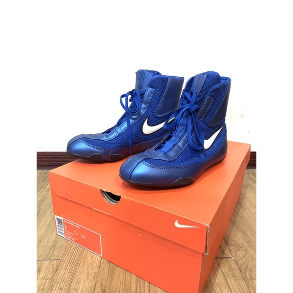 NIKE MACHOMAI系列 2代 中筒拳擊鞋 - 藍色US7號