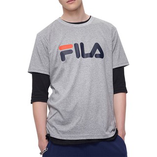 FILA 美國進口 圓領T恤 短袖上衣 LOGO 短T 運動上衣 經典運動品牌 深藍 灰色 現貨供應