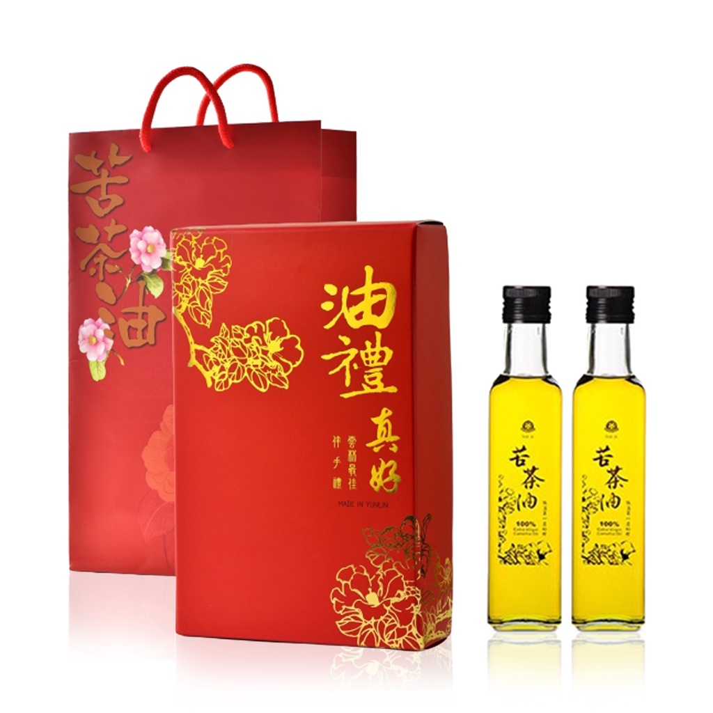 【賴記苦茶油】苦茶油 油禮真好 冷壓初榨 100%純天然 苦茶油250ml*2 全素/送禮/禮盒