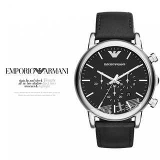 MoMo蝦賣 代購阿瑪尼ARMANI AR1823/AR1737男士簡約真皮手錶