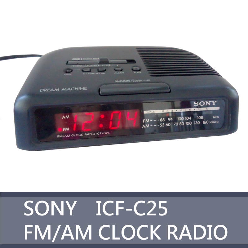 早期 SONY LED時鐘 收音機 鬧鐘 睡眠 ICF-C25 FM/AM 廣播 電台 二手 中古 收藏品 Radio