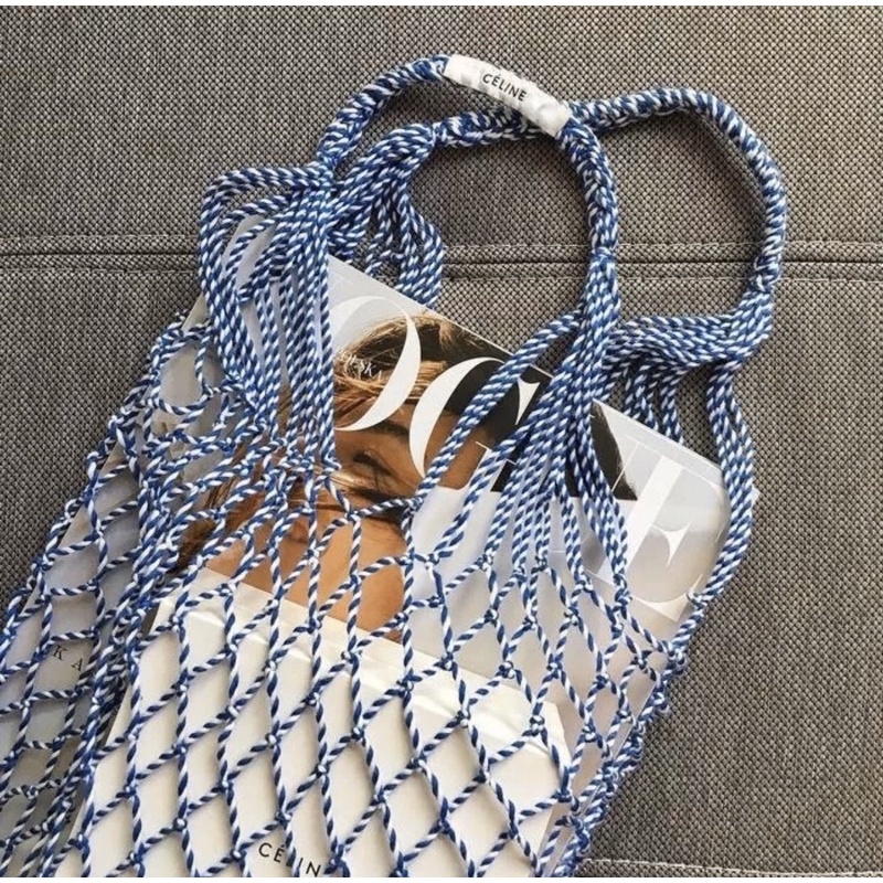 全新 Celine Blue Net Bag 環保編織 購物袋 網袋 網兜 絕版