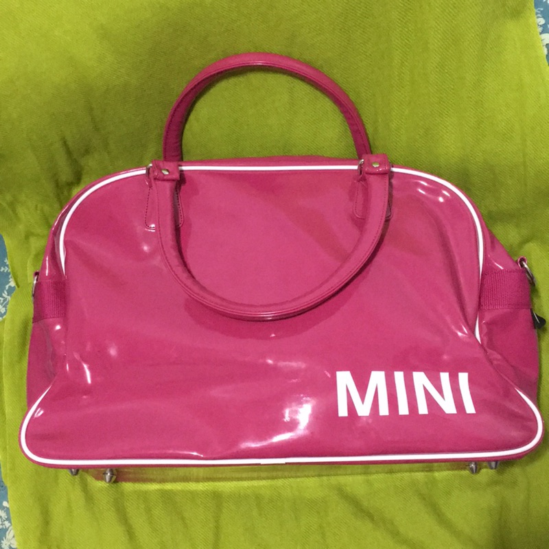 Mini 旅行袋 行李箱 行李袋 手提袋 背包 桃紅色 BMW