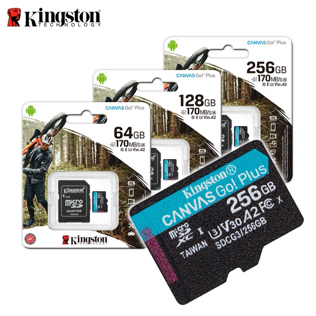 金士頓 Canvas Go Plus 64G 128G 256G microSD UHS-I C10 U3 A2 記憶卡