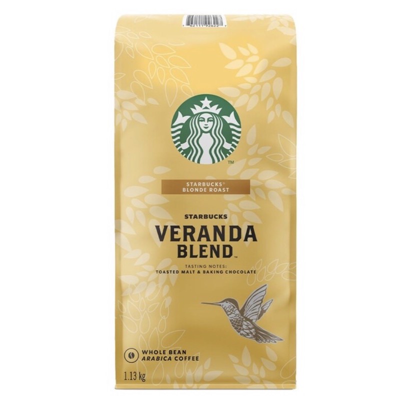 好市多代購 星巴克 Starbucks Veranda Blend 黃金烘焙綜合咖啡豆 1.13公斤