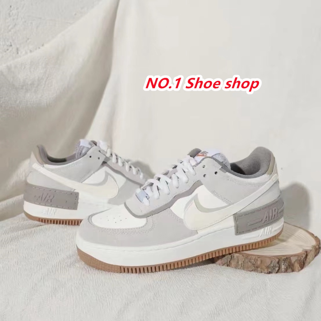 ★免運★ Nike Air Force 1 Shadow AF1 雙勾 解構 女款 奶茶灰 白灰紫 DO7449-111