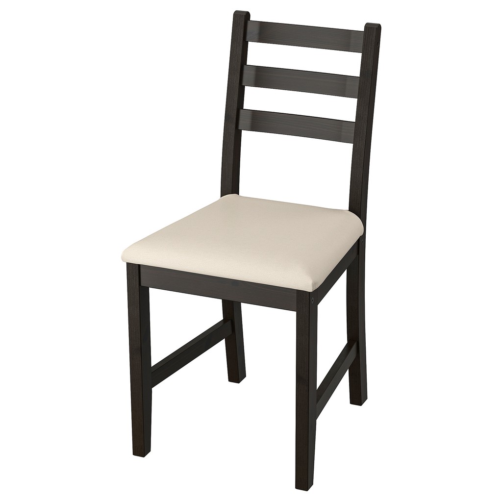 北歐工業LOFT風格經典IKEA宜家LERHAMN餐椅實木工作椅原木椅/實心松木/黑棕色/二手八成新/特$600