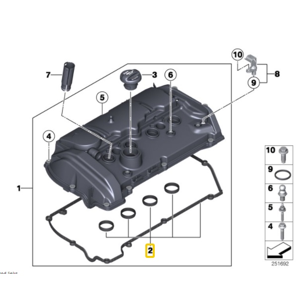 【一百世】BMW 原廠 搖臂蓋墊片組11127582400 適用 BMW 寶馬  F10 F30 N13引擎 汽門室墊片