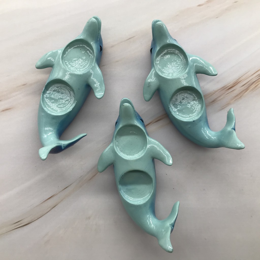【AJ】海洋 海豚 藍色漸層 腹部圓孔 poly磁鐵 樹脂冰箱貼 // 立體 仿真 居家裝飾 創意家居擺飾 時尚伴手禮