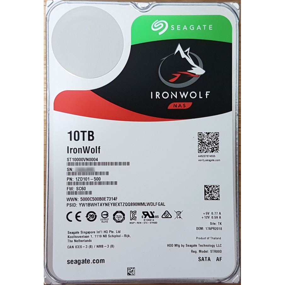 Seagate 希捷【IronWolf 那嘶狼】 10TB 3.5吋 NAS硬碟 (ST10000VN0004)