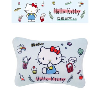 權世界 汽車用品 Hello Kitty 女孩日常系列 座椅頸靠墊 護頸枕 頭枕 午安枕 1入 PKTD010B-04